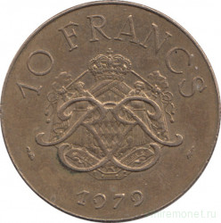 Монета. Монако. 10 франков 1979 год.