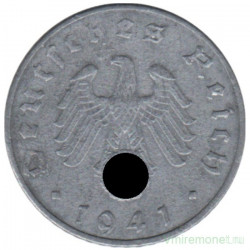 Монета. Германия. Третий Рейх. 5 рейхспфеннигов 1941 год. Монетный двор - Штутгарт (F).