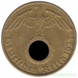 Монета. Германия. Третий Рейх. 5 рейхспфеннигов 1937 год. Монетный двор - Мюльденхюттен (Е).