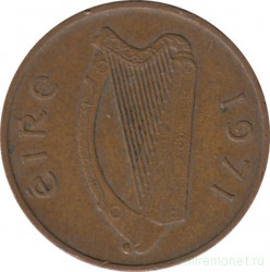Монета. Ирландия. 1 пенни 1971 год.