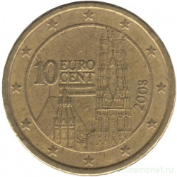 Монета. Австрия. 10 центов 2008 год. 