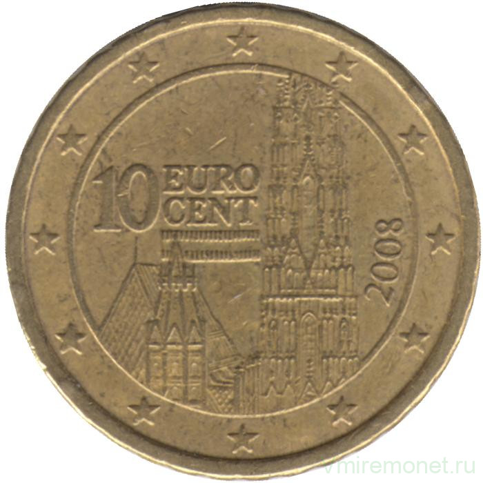Монета. Австрия. 10 центов 2008 год. 