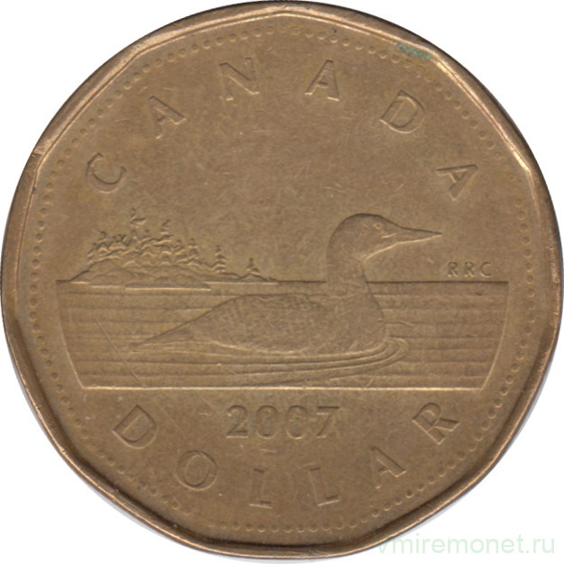 Монета. Канада. 1 доллар 2007 год.