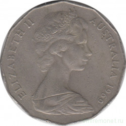 Монета. Австралия. 50 центов 1969 год.