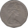 Монета. Австралия. 50 центов 1969 год. ав.