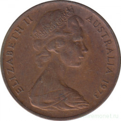 Монета. Австралия. 2 цента 1973 год.