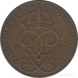 Монета. Швеция. 5 эре 1920 год. 
