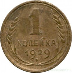 Монета. СССР. 1 копейка 1929 год.