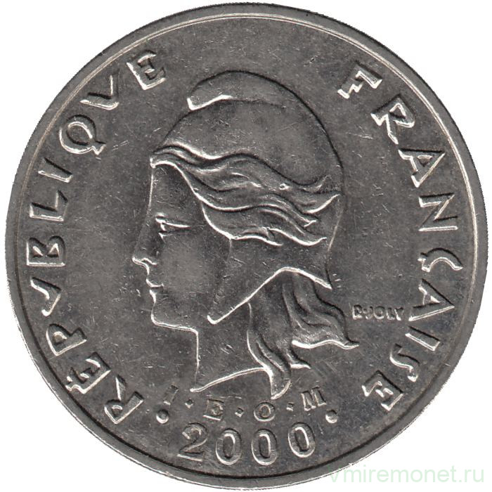 Монета. Французская Полинезия. 50 франков 2000 год.
