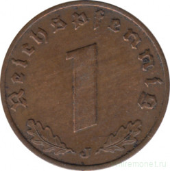 Монета. Германия. Третий Рейх. 1 рейхспфенниг 1938 год. Монетный двор - Гамбург (J).