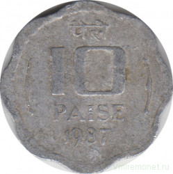Монета. Индия. 10 пайс 1987 год.