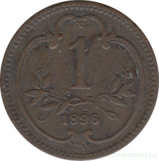 Монета. Австро-Венгерская империя. 1 геллер 1896 год.