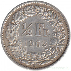 Монета. Швейцария. 1/2 франка 1962 год.