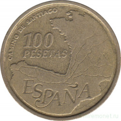 Монета. Испания. 100 песет 1993 год. Путь святого Йакова.