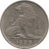Монета. Бельгия. 1 франк 1939 год. BELGIE-BELGIQUE. ав.