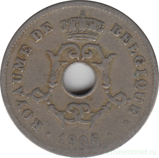 Монета. Бельгия. 10 сантимов 1906 год. BELGIQUE. Перечекан с 1906 года.