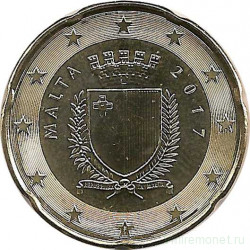 Монета. Мальта. 20 центов 2017 год.