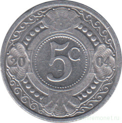 Монета. Нидерландские Антильские острова. 5 центов 2004 год.