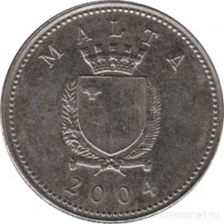 Монета. Мальта. 2 цента 2004 год.