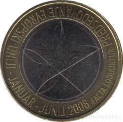Монета. Словения. 3 евро 2008 год. Председательство Словении в ЕС.