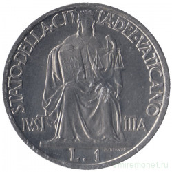 Монета. Ватикан. 1 лира 1942 год. Справедливость.
