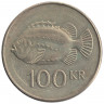 Монета. Исландия. 100 крон 2006 год.