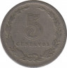 Монета. Аргентина. 5 сентаво 1937 год. рев.