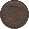 Монета. США. 1 цент 1847 год. ав.