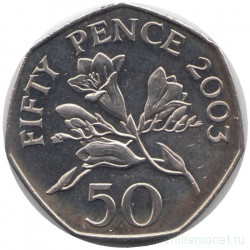Монета. Гернси. 50 пенсов 2003 год. 