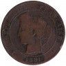 Монета. Франция. 10 сантимов 1881 год. 