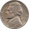 Аверс. Монета. США. 5 центов 1947 год.