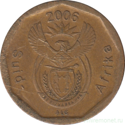 Монета. Южно-Африканская республика (ЮАР). 10 центов 2006 год.