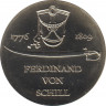  Монета. ГДР. 5 марок 1976 год. 200 лет со дня рождения Фердинанда фон Шилля. ав.