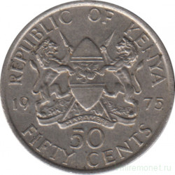 Монета. Кения. 50 центов 1975 год.