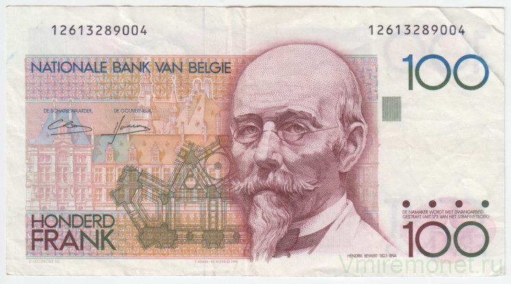 Банкнота. Бельгия. 100 франков 1982 - 1994 год. Тип 142а (4).