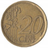 Монета. Испания. 20 центов 2001 год.  Монета. Испания. 20 центов 2001 год.