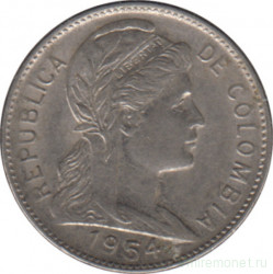 Монета. Колумбия. 1 сентаво 1954 год.