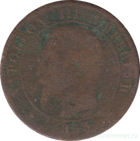 Монета. Франция. 2 сантима 1853 год. А.