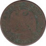 Монета. Франция. 2 сантима 1853 год. А. рев.