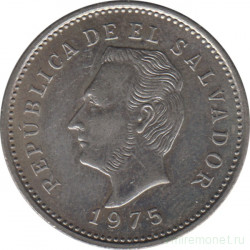 Монета. Сальвадор. 10 сентаво 1975 год.