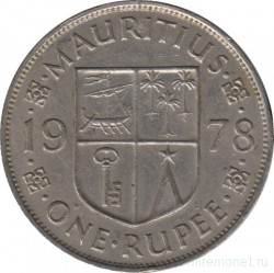 Монета. Маврикий. 1 рупия 1978 год.