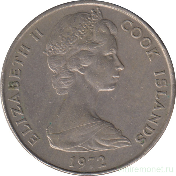 Монета. Острова Кука. 50 центов 1972 год.