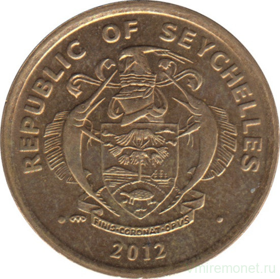 Монета. Сейшельские острова. 10 центов 2012 год.