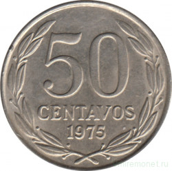 Монета. Чили. 50 сентаво 1975 год.
