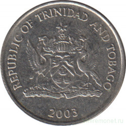 Монета. Тринидад и Тобаго. 10 центов 2003 год.