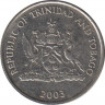 Монета. Тринидад и Тобаго. 10 центов 2003 год. ав.