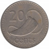 Монета. Фиджи. 20 центов 1974 год.