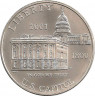Монета. США. 1 доллар 2001 год. Центр посещения Капитолия. ав.