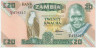Банкнота. Замбия. 20 квач 1980 - 1988 года. Тип 27е. ав.
