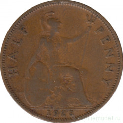 Монета. Великобритания. 1/2 пенни 1928 год.